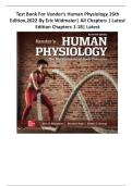 Test Bank For Vander&rsquo;s Human Physiology 16th Edition&comma;2022 By Eric Widmaier&vert; All Chapters &vert; Latest Edition Chapters 1-18&vert; Latest