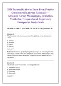 2026 Paramedic Airway Exam Prep&colon; Practice &NewLine;Questions with Answer Rationales &mdash; &NewLine;Advanced Airway Management&comma; Intubation&comma; &NewLine;Ventilation&comma; Oxygenation & Respiratory &NewLine;Emergencies Study Guide