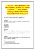 AEMT 2026 Clinical Judgment Exam &NewLine;Prep&colon; Practice Questions with Answer &NewLine;Rationales &mdash; Airway&comma; Trauma&comma; &NewLine;Cardiology&comma; Medical&comma; Obstetrics & &NewLine;Clinical Operations Study Guide