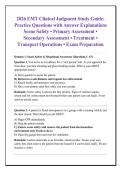 2026 EMT Clinical Judgment Study Guide&colon; &NewLine;Practice Questions with Answer Explanations &NewLine;Scene Safety &bull; Primary Assessment &bull; &NewLine;Secondary Assessment &bull; Treatment &bull; &NewLine;Transport Operations &bull; Exam Preparation