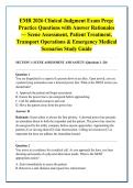 EMR 2026 Clinical Judgment Exam Prep&colon; &NewLine;Practice Questions with Answer Rationales &NewLine;&mdash; Scene Assessment&comma; Patient Treatment&comma; &NewLine;Transport Operations & Emergency Medical &NewLine;Scenarios Study Guide 