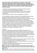 CERTIFIED SPECIALIST BUSINESS INTELLIGENCE &lpar;CSBI&rpar; HFMA &NewLine;CERTIFICATION EXAM ACTUAL STUDY GUIDE&colon; FULL TESTBANK 120&plus; &NewLine;PRACTICE QUESTIONS & 100&percnt; CORRECT ANSWERS WITH RATIONALES - 2026&sol;2027 LATEST UPDATE ADVANCED REVIEW COMPREHENSIVE &NewLine;PRACTICE EXAM