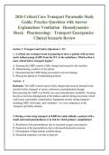 2026 Critical Care Transport Paramedic Study &NewLine;Guide&colon; Practice Questions with Answer &NewLine;Explanations Ventilation &CenterDot; Hemodynamics &CenterDot; &NewLine;Shock &CenterDot; Pharmacology &CenterDot; Transport Emergencies &CenterDot; &NewLine;Clinical Scenario Review