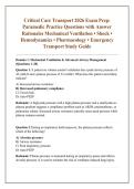 Critical Care Transport 2026 Exam Prep&colon; &NewLine;Paramedic Practice Questions with Answer &NewLine;Rationales Mechanical Ventilation &bull; Shock &bull; &NewLine;Hemodynamics &bull; Pharmacology &bull; Emergency &NewLine;Transport Study Guide