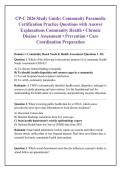 CP-C 2026 Study Guide&colon; Community Paramedic &NewLine;Certification Practice Questions with Answer &NewLine;Explanations Community Health &bull; Chronic &NewLine;Disease &bull; Assessment &bull; Prevention &bull; Care &NewLine;Coordination Preparation