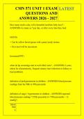 CMN 571 UNIT 1 EXAM &NewLine;QUESTIONS AND &NewLine;ANSWERS 2026 - 2027
