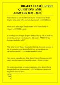 RDAEF2 EXAM &NewLine;QUESTIONS AND &NewLine;ANSWERS 2026 - 2027 