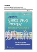 TEST BANK&NewLine;Abrams' Clinical Drug Therapy&colon; Rationales for Nursing Practice&NewLine;by Geralyn Frandsen EdD RN&comma; SANDRA PENNINGTON &vert;&vert; LATEST EDITION&NewLine;