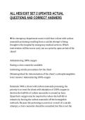 ALL HESI EXIT SET 2 UPDATED ACTUAL&NewLine;QUESTIONS AND CORRECT ANSWERS