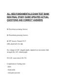 ALL HESI FUNDAMENTALS EXAM TEST BANK&NewLine;NGN FINAL STUDY GUIDE UPDATED ACTUAL&NewLine;QUESTIONS AND CORRECT ANSWERS
