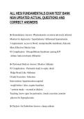ALL HESI FUNDAMENTALS EXAM TEST BANK&NewLine;NGN UPDATED ACTUAL QUESTIONS AND&NewLine;CORRECT ANSWERS