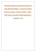 Illustrated Guide to the National Electrical &NewLine;Code &lpar;NEC&rpar; 9th Edition &ndash; Complete Solution &NewLine;& Answer Guide &vert; Charles R&period; Miller &vert; 2027&NewLine;2027 Exam Prep with Verified Rationales &vert; &NewLine;Chapters 1&ndash;19 