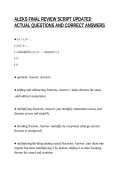 ALEKS FINAL REVIEW SCRIPT UPDATED&NewLine;ACTUAL QUESTIONS AND CORRECT ANSWERS