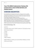 Texas &lpar;TX&rpar; ASBOG Fundamentals of Geology &lpar;FG&rpar; &NewLine;Licensure Exam &vert; Latest Verified Questions and &NewLine;Detailed Answers 