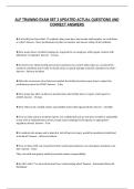 ALF TRAINING EXAM SET 2 UPDATED ACTUAL QUESTIONS AND&NewLine;CORRECT ANSWERS