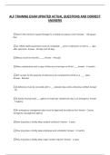 ALF TRAINING EXAM UPDATED ACTUAL QUESTIONS AND CORRECT&NewLine;ANSWERS