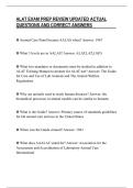 ALAT EXAM PREP REVIEW UPDATED ACTUAL&NewLine;QUESTIONS AND CORRECT ANSWERS