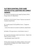 ALAT MOCK EXAM FINAL STUDY GUIDE&NewLine;UPDATED ACTUAL QUESTIONS AND CORRECT&NewLine;ANSWERS