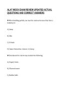 ALAT MOCK EXAM REVIEW UPDATED ACTUAL&NewLine;QUESTIONS AND CORRECT ANSWERS