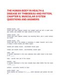 THE HUMAN BODY IN HEALTH & DISEASE BY THIBODEAU AND PATTON&comma; CHAPTER 8&comma; MUSCULAR SYSTEM QUESTIONS AND ANSWERS