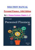 SOLUTION MANUAL Personal Finance&comma; 14th Edition By E&period; Thomas Garman ISBN 978-0357901496&NewLine;