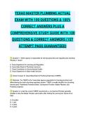 TEXAS MASTER PLUMBING ACTUAL EXAM WITH 100 QUESTIONS & 100&percnt; CORRECT ANSWERS PLUS A COMPREHENSIVE STUDY GUIDE WITH 100 QUESTIONS & CORRECT ANSWERS &lpar;1ST ATTEMPT PASS GUARANTEED&rpar;&NewLine;