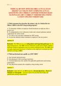 MEDICAL REVIEW OFFICER &lpar;MRO&rpar; ACTUAL EXAM &NewLine;2026&sol;2027 ACCURATE TEST COMPLETE ACTUAL &NewLine;QUESTIONS AND CORRECT ANSWERS WITH DETAILED &NewLine;RATIONALES &lpar;100&percnt; CORRECT VERIFIED SOLUTIONS&rpar; &NewLine;LATEST UPDATED VERSION 2026 