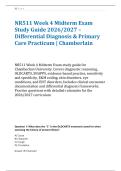 NR511 Week 4 Midterm Exam &NewLine;Study Guide 2026&sol;2027 &ndash; &NewLine;Differential Diagnosis & Primary &NewLine;Care Practicum &vert; Chamberlain