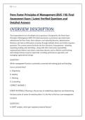 Penn Foster Principles of Management &lpar;BUS 110&rpar; Final &NewLine;Assessment Exam &vert; Latest Verified Questions and &NewLine;Detailed Answers