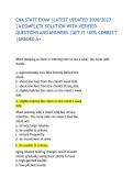 CNA STATE EXAM &vert;LATEST UPDATED 2026&sol;2027 &vert;A COMPLETE SOLUTION WITH VERIFIED QUESTIONS AND ANSWERS &vert;GET IT 100&percnt; CORRECT &vert;GRADED A&plus; 