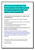 Ohio Prosecutor Qualification Exam&NewLine;Practice Questions & &lbrack;Verified Answers&rsqb;&comma;&NewLine;Plus Explained Rationales&vert;2026 Latest&NewLine;Update&vert; Instant Download PDF