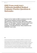 QME Exam 2026&sol;2027&colon; &NewLine;California Qualified Medical &NewLine;Evaluator Practice Questions & &NewLine;Rationales