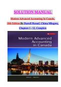 SOLUTION MANUAL  Modern Advanced Accounting In Canada&comma; 10th Edition By Darrell Herauf&comma;  Chima Mbagwu ISBN 978-1260881295&NewLine;