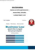 Solutions Manual for Business Law and the Legal Environment&comma; Standard Edition&comma; 10th Edition by Jeffrey F&period; Beatty &ndash; Complete Study Guide