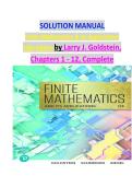 SOLUTION MANUAL for  Finite Mathematics & Its Applications 13th Edition by Larry J&period; Goldstein ISBN 978-0137616466&NewLine;