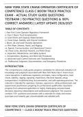 NEW YORK STATE CRANE OPERATOR CERTIFICATE OF COMPETENCE CLASS B &comma; CLASS C&comma; CLASS D & CLASS F EXAMS PACKAGE&vert; PRACTICE EXAM &ndash; STUDY GUIDE QUESTIONS & ACTUAL TESTBANK &vert; LATEST UPDATE 2026&sol;2027 &vert; 150 QUESTIONS & 100&percnt; CORRECT ANSWERS