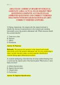 ABSA EXAM &sol; AMERICAN BOARD OF SURGICAL &NewLine;ASSISTANT &lpar;ABSA&rpar; ACTUAL EXAM 2026&sol;2027 PREP &NewLine;QUESTIONS COMPLETE ACCURATE EXAM &NewLine;APPROVED QUESTIONS AND CORRECT VERIFIED &NewLine;SOLUTIONS WITH DETAILED RATIONALES &lpar;100&percnt; &NewLine;CORRECT VERIFIED ANSWERS&rpar;
