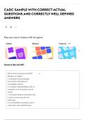 CADC SAMPLE WITH CORRECT ACTUAL QUESTIONS AND CORRECTLY WELL DEFINED ANSWERS 
