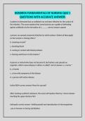 HONDROS FUNDAMENTALS OF NURSING QUIZ 1 QUESTIONS WITH ACCURATE ANSWERS