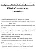 Firefighter 1 & 2 Study Guide Questions 1&ndash;100 with Correct Answers&comma; A&plus; Rated&comma; 2027&sol;2028 Exam Preparation Material