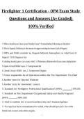 Firefighter 1 Certification OFM Exam Study Questions and Answers&comma; A&plus; Rated&comma; 2027&sol;2028 Exam Preparation Material