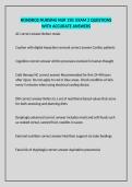 HONDROS NURSING NUR 150&colon; EXAM 2 QUESTIONS WITH ACCURATE ANSWERS