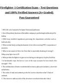 Firefighter 1 Certification Exam Test Questions and Verified Answers&comma; A&plus; Rated&comma; 2027&sol;2028 Exam Preparation Material