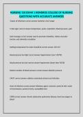 NURSING 150 EXAM 1 HONDROS COLLEGE OF NURSING QUESTIONS WITH ACCURATE ANSWERS