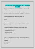 NUR 170 FINAL EXAM QUESTIONS WITH ACCURATE ANSWERS