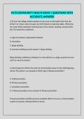N170 COMMUNITY HEALTH EXAM 1 QUESTIONS WITH ACCURATE ANSWERS