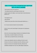 NURS 170 MEDICATION ADMINISTRATION QUESTIONS WITH ACCURATE ANSWERS