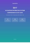 WGU D217 Accounting Information Systems &ndash; Comprehensive Study Guide with Key Concepts&comma; Review Questions & Explained Answers&NewLine;