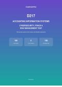 WGU D217 Accounting Information Systems &ndash; Cybersecurity&comma; Fraud & Risk Management Practice Test with Answers & Detailed Explanations&NewLine;
