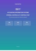WGU D217 Accounting Information Systems &ndash; Internal Controls & IT Controls  Practice Test with Answers & Detailed Explanations&NewLine;